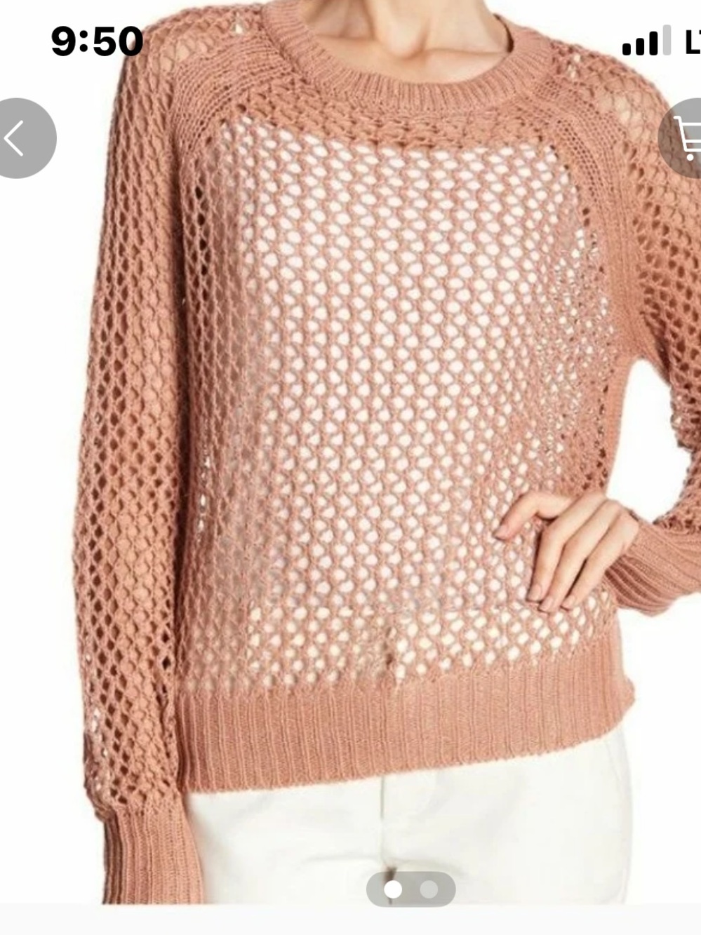 360 Sweater Open-Knit Scoop Neck Pullover - Dusty Rose